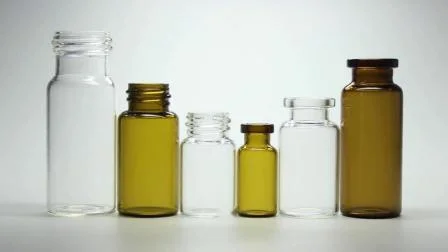 医療用または化粧品用の透明および琥珀色の管状ま​​たは成形ガラスボトル